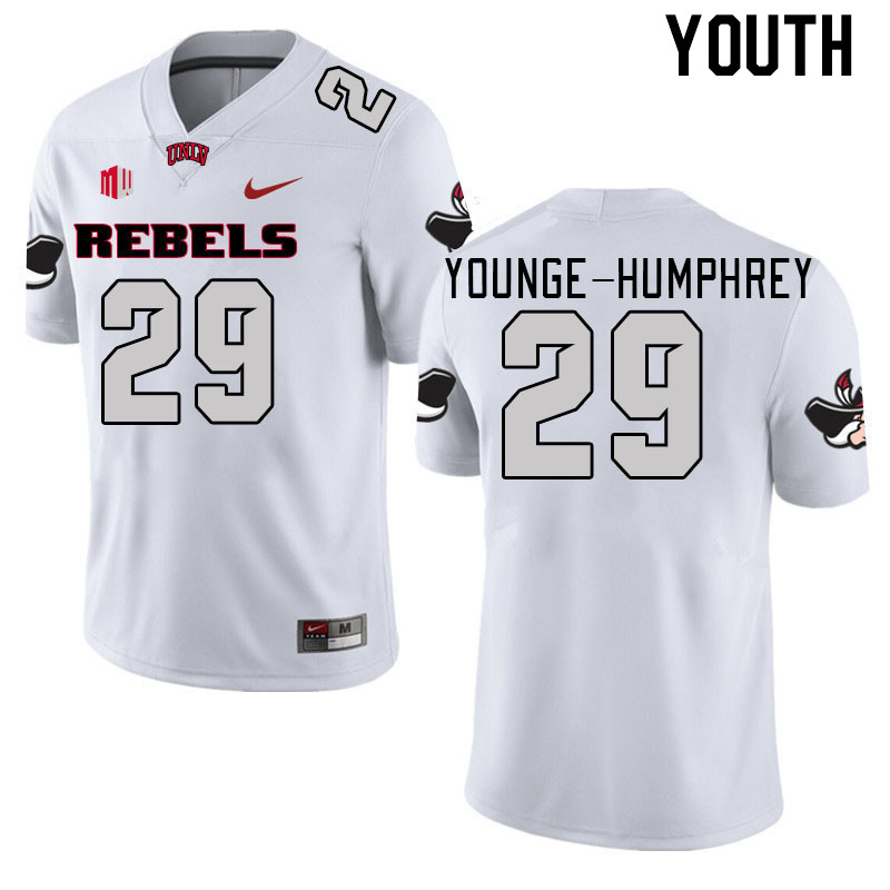 Youth #29 Jordan Younge-Humphrey UNLV Rebels 2023 College Football Jerseys Stitched-White